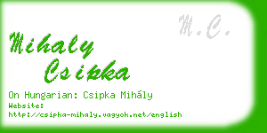 mihaly csipka business card